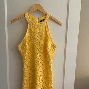 Lulu's Love Poem Yellow Lace Mini Dress